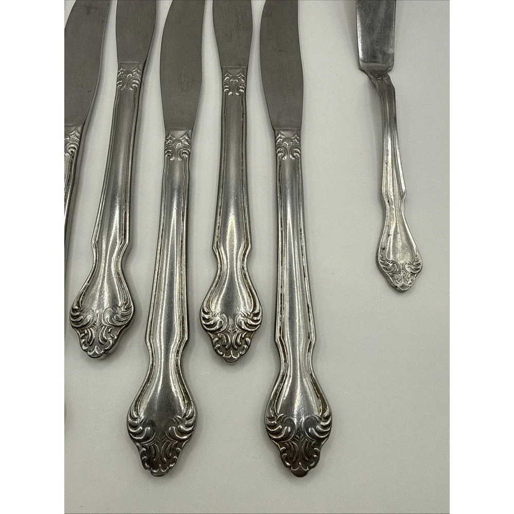 Lot of 6 SaladMaster Dinner Butter Knives & 1 SaladMaster Spreader Knife